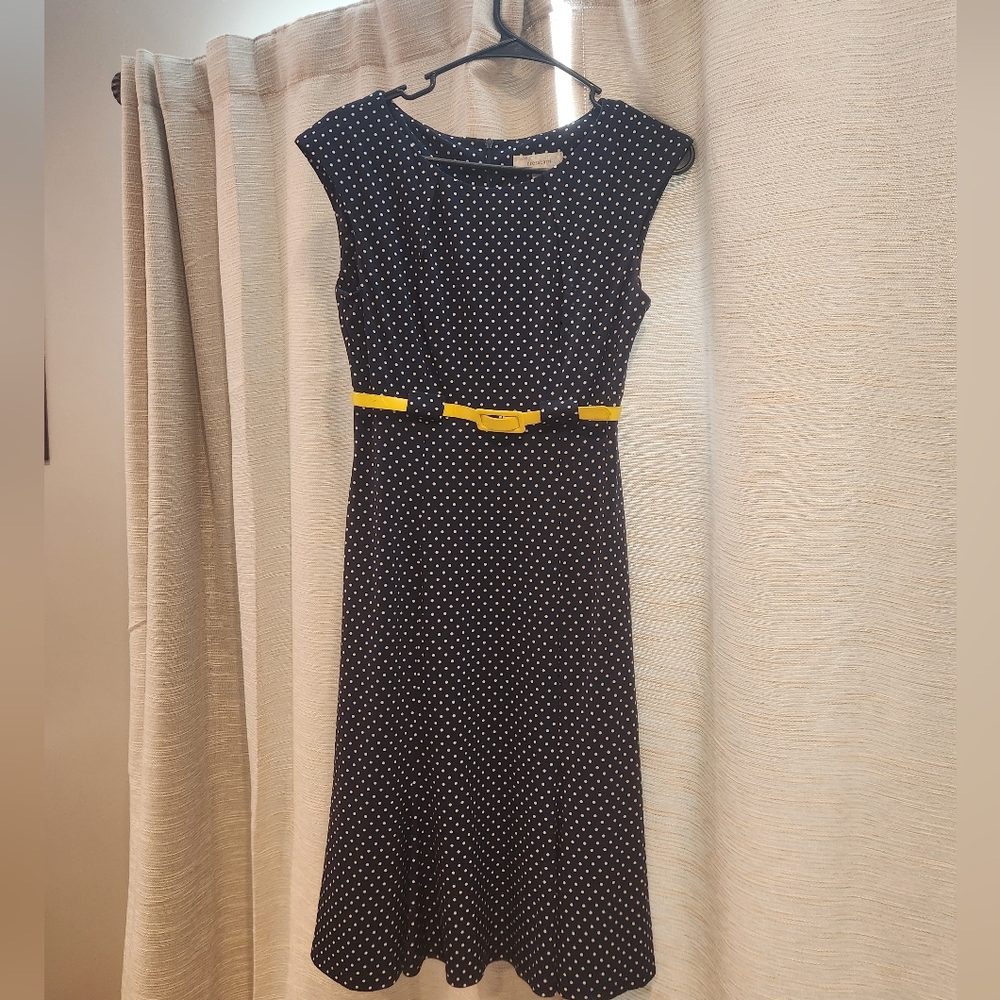 Dress Barn polka dot dress with belt